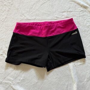 Avia Women's Black Shorts with Pink Waistband